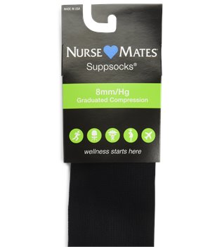 Black Nurse Mates Support Socks sizes 9-11